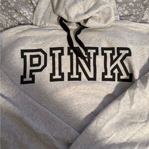 Pink Gray Oversized Hoodie